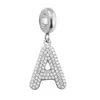 Pulseira Colar com Pingente de Letra Inglesa Cravejado de Diamante em Aço Inoxidável Acessório DIY Joias Transfronteiriças