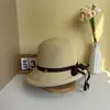 Sombrero de Sol de Moda de Verano para Mujer con Ala Enrollada, Abertura Trasera, Lazo, Cinta y Protección Solar, Estilo Coreano