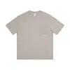 Camiseta de algodón peinado de manga corta con cuello redondo, marca de tendencia estilo americano, 230g, camiseta básica de color liso simple y versátil, top casual holgado