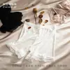 Shorts de Seguridad de Seda de Cintura Alta para Mujer, Encaje Sin Costuras Antienroscado Ropa Interior de Seda Antiexposición