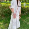 Transfronterizo 2026 Verano Nuevo Estilo Hilo de Algodón Bolso Tejido Hueco Bandolera Cruzada Bolso de Mujer Color Caramelo Bolso de Playa Bolso para Teléfono Móvil
