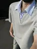 Camiseta de Hombro Deconstruido con Cremallera para Hombre Verano Diseñador talla grande Media Manga Gama Alta Nicho Americano Pesado Manga Corta