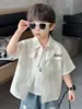 Camisas de Manga Corta para Niños Verano 2026 Estilo Nuevo Ropa de Verano para Niños Camisa Blanca de Verano para Niños Chaqueta Top de Verano para Bebé Ropa para Niños
