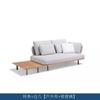 Villa de Ocio Combinación de Sofá de Madera Maciza Protección Solar Impermeable para Patio Jardín Set de Mesa de Café Sofá de Ratán Sofá de Hotel