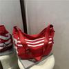 Bolsa de Gran Capacidad para Mujer, Bolso de Hombro con Bloques de Color Rayados Estilo Japonés, Ligero y Moderno para Viajes, Bolso Tote Cruzado Versátil