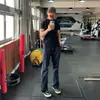 Calça de Fitness Estilo Americano Xadrez Masculina de Verão Fina Secagem Rápida Calça Esportiva cleanfit Casual de Perna Reta Levemente Flare