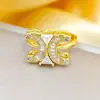 Anillo Ladrillo de Diseño Nicho de Alta Gama Lujo Accesible para Mujer Moda Europea y Americana Creativo Zirconia Chapado en Oro Anillo Abierto Ajustable