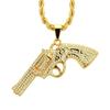 Moda dominador hip hop dos homens diamante pistola pingente colar europeu e americano fábrica de jóias vendas diretas