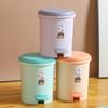 Cubo de Basura Doméstico Estilo Nórdico con Tapa Redondo con Pedal Cubo de Almacenamiento de Basura Silencioso de Cierre Lento para Cocina Dormitorio