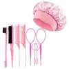 Venda Quente Headband de Aba Larga Touca de Dormir Elástica Disco de Cabelo Pente de Cauda Elástico Escova Fofa Escova para Cabelos Quebrados conjunto
