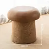 Taburete de Hongo, Taburete Pequeño para Uso Doméstico, Taburete Bajo, Taburete para Cambiarse los Zapatos de Madera Maciza, Taburete para Sentarse en Sala de Estar Balcón, Taburete para Sofá, Taburete Redondo, Taburete para Niños
