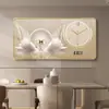 Pintura Decorativa Transfronteriza de Lujo Ligero para Restaurante Nuevo Reloj Electrónico Sala de Estar de Alta Gama Pared de Fondo para Restaurante Calendario Perpetuo Pintura Colgante