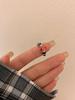 Anillo de cruz de circonita triangular estilo Chanel microincrustado diamante brillante línea negra anillo para dedo índice anillo abierto de lujo ligero medio antiguo