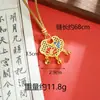 Collar de Oro de Arena Vietnamita con Colgante de Mariposa Peonía con Goteo de Aceite Estilo Palacio Cierre de Seguridad Hueco Suministro de Joyería Retro