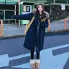 2025 Nuevo Parka Larga de Ropa de Trabajo Chaqueta de Plumón para Mujer Invierno Estilo Coreano Suelta Grande Cuello de Piel Gruesa Abrigo