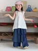 Camiseta Sin Mangas Half-YouTong 2026 Verano Estilo Coreano para Niñas Top Hueco de Nicho Chaleco Sin Mangas para Niños con Diseño de Cola