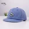 Boné de Hip-Hop Vintage Unisex de Algodão Lavado Versátil Aba Curta Top Macio Bordado com Patch Aba Reta Boné de Baseball para Casal