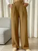 2026 Moda Femenina Transfronteriza Nueva Pantalones Casuales Fluidos Largos Hasta el Suelo Cintura Alta Sueltos Pantalones Rectos Elegantes para Mujer