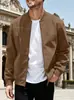 Chaqueta de ante para hombre transfronteriza, modelo nuevo de Temu, top de color liso con cremallera, cárdigan abrigo casual para primavera y otoño