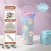 Taza Termo Interior de Cerámica para Mujer, Elegante Taza de Café con Asa de Acero Inoxidable, Botella Portátil de Gran Capacidad para Mantener Fría el Agua con Hielo