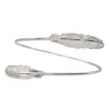 Pulseira de Braço de Metal de Duas Peças com Pena Europeia e Americana, Atacado Transfronteiriço, Anel de Braço Ajustável, Joia de Mão Exagerada Personalizada