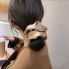 Anillo para el cabello de intestino grueso de satén de color sólido grande, para adultos coreanos, con cola de caballo baja, que no daña el temperamento del cabello, anillo intestinal simple y gordo para mujeres