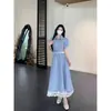 Vestido Patchwork Feminino Plus Size com Renda Estilo Francês, Novo Estilo de Verão, projetado para disfarçar imperfeições e criar um efeito emagrecedor, vestido de comprimento médio