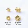 Base de Flor Color Conservante Chapada en Oro 6/8mm Separador de Flor de Loto Tridimensional Joyería DIY Pulsera Collar Cuerda Trenzada Accesorios de Cuentas