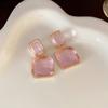 Pendientes de aguja plateada, sencillos, de alta gama, transparentes, cuadrados, de cristal, de celebridades de Internet, de moda, con diseño de nicho, nuevos pendientes para mujer.