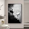 Pintura Decorativa de Sala de Estar de Gama Alta Retro Arte de Nicho Cisne Blanco y Negro Pintura de Piso para Sofá Estilo Antiguo Pintura Colgante para Entrada