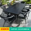 Conjunto de Cadeira de Rattan Mojia Mesa de Café Pequena de Lazer Cadeira de Rattan para Pátio Externo Jardim Mesa e Cadeira de Rattan Alumínio Fundido