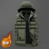 Colete Masculino Novo Outono e Inverno Colete Masculino com Touca Removível Moda Masculina Casual Colete Masculino de Algodão Comércio Exterior