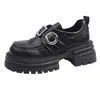 Sapatos Loafer de Couro Genuíno, Sapatos Pequenos de Couro Estilo Britânico, Novo Modelo 2026, Sola Grossa, Aumenta a Altura, Sapatos Femininos Confortáveis, Sapatos Mary Jane, Sapatos de Salto Baixo