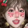 Tiktok Influencer Maquillaje Navideño Tatuaje Pegatinas Copo de Nieve Rubor Fiesta Creativo Lindo Dulce Dibujos Animados Pegatinas