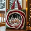 2026 Nuevo Bolso Tote Acolchado Bordado de Moda Navideño Estampado Digital Transfronterizo Bolso de Algodón Casual para el Trabajo