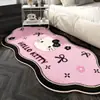 Tapete de Chão Cartoon para Casa Fofo Estilo Doce Tapete Imitação de Caxemira Tapete Coração de Menina Quarto Lateral da Cama Tapete Decorativo