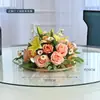 Mesa de Comedor de Hotel Mesa Redonda de Flores Plato Giratorio Central Arreglo Floral Decoración de Comedor de Restaurante Habitación Privada Flor Arreglo Floral