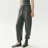 Leggings de cachemira de corte relajado para mujer, de cintura alta, con cordón, de punto, abotonados, holgados, estilo farol, cálidos y casuales