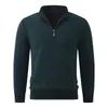 Suéter Pulóver de Punto Casual con Media Cremallera para Hombre de Comercio Exterior Otoño/Invierno Joven Delgado Moderno Engrosado Cálido Capa Base