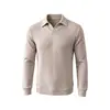 Camiseta Casual Masculina de Manga Longa Cor Sólida para Primavera e Outono de Comércio Exterior, Moletom Masculino Solto de Tamanho Grande, Camiseta Básica, Camiseta Masculina