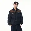 Otoño 2026 Estilo Americano Marca de Moda Estilo Granja Chaqueta de Mezclilla para Hombre con Parches y Pespuntes en Color Original
