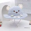 Novo Chapéu Infantil Chapéu Bacia de Bebê Versão Coreana Primavera e Verão Urso Chapéu para Menino de 2 Anos Proteção Solar Chapéu de Pescador Infantil Transfronteiriço