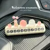 Placa de número de teléfono para coche, todo va bien, placa de número de aparcamiento temporal, decoración creativa para coche con diseño de lichi luminoso