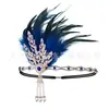 1920 The Great Gatsby Lady Saia Acessórios Folhas Pérola Dupla Fileira Strass Halloween Bola Tiara