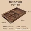 Plato para Pasteles de Té Casero Caja de Almacenamiento de Frutas y Verduras de Bambú Estilo Chino Bandeja Compartimentada para Frutas Secas Caja de Bocadillos para Sala de Té Plato de Frutas