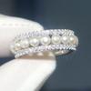 Anillo Cao Shi Estilo Francés Nuevo Cintura Pequeña Perla Imitación Anillo Zircón Dedo Índice Femenino Anillo Diseño Nicho Lujo Ligero