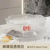 Plato de Frutas con Forma de Pétalo con Borde Plateado para Hogar Sala de Estar Mesa de Café Gran Capacidad Transparente Plato para Snacks Dulces Frutas Plato con Patas Altas Plato Drenante