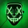 Amazon Más Vendido Máscara LED Luminosa de Luz Fría para Halloween Fiesta de Máscaras Máscara de Fantasma de Terror Transfronteriza