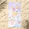 Toalha de Praia Sanrio Infantil Estampa de Desenho Animado Gatinha Kitty Toalha de Banho Estampada Microfibra Secagem Rápida para Natação Beira-Mar