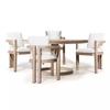 Mesas y sillas de teca para exteriores, ocio, patio, jardín, al aire libre, anticorrosión, madera maciza, sillas impermeables, protección solar, mesa redonda, muebles de exterior